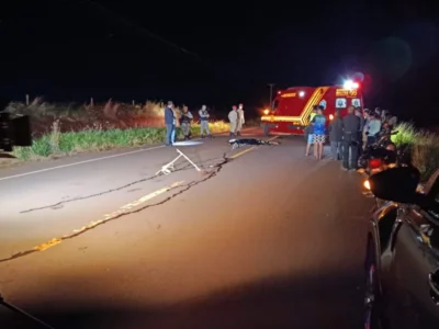 Motociclista morre atropelado por caminhão na MS-278
